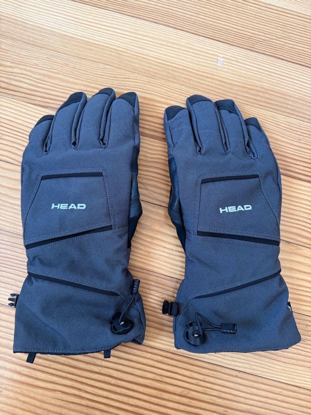 HEAD Black Winter Ski Gloves w/Zipper Large